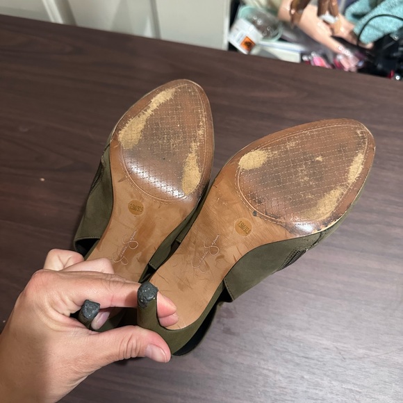 Olive Green Ankle Boots - Picture 2 of 3